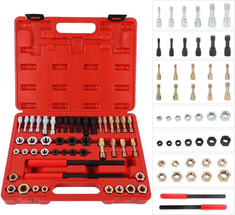KAISAL Thread Chaser Set 48PCS Thread Repair Tool Kit UNC/UNF/Metric Thread Chaser Rethreading Kit Anti-rust Thread Restorer Kit with 24 Dies, 22 Taps and 2 Thread Files with Detachable Cap, Tap And Die Set - Image 1